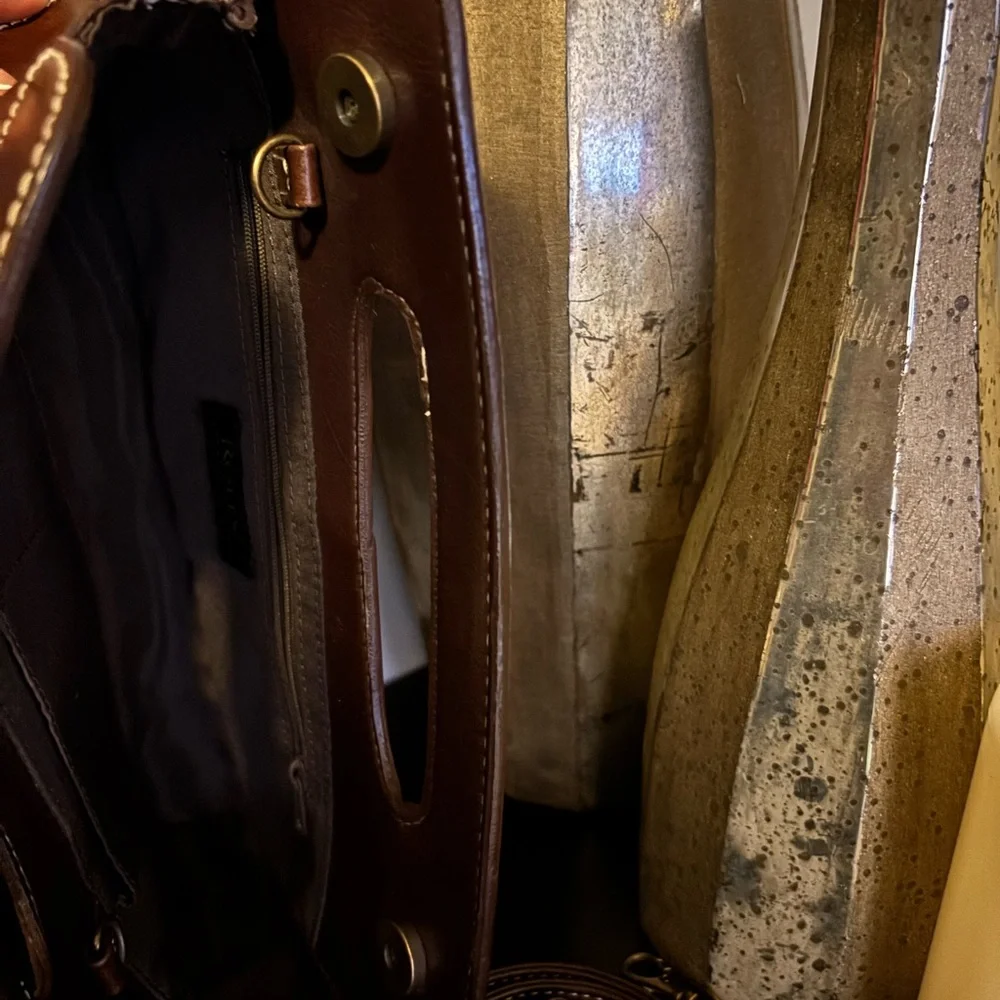 Vintage Rolfs Genuine Leather Elegant Brown Handbag.